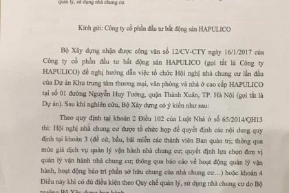 Bộ Xây dựng ra văn bản ‘cá biệt’ về thành lập ban quản trị chung cư