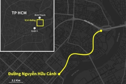 Đường Nguyễn Hữu Cảnh được nâng cao nhất 1,2 m