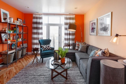 Màu cam - sắc màu tuyệt vời cho phòng khách