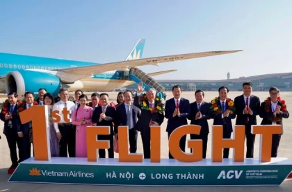 Vietnam Airlines thực hiện chuyến bay chở khách đầu tiên tại Sân bay Long Thành, 'bật công tắc' cửa ngõ hiện đại nhất Việt Nam