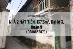 Đầu tư Thủ Đức - NHÀ 2 MẶT TIỀN, 137.5m², Đại lộ 3, Phước Bình, Quận 9